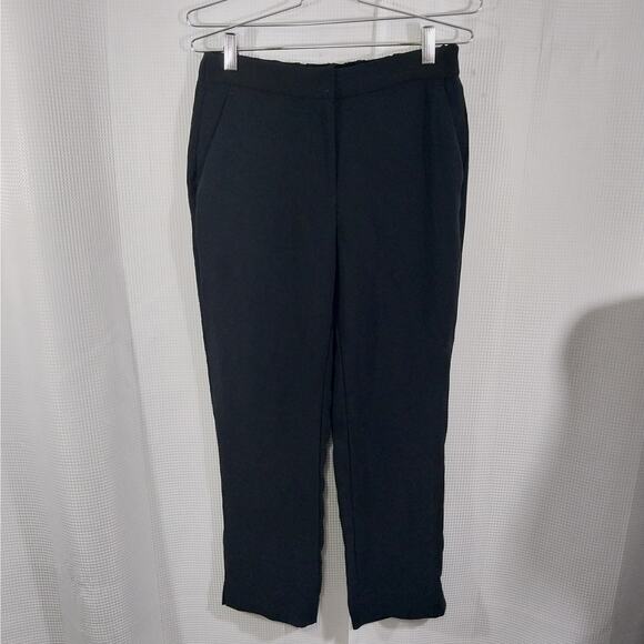 J. CREW! RICH BLACK DRAPEY, HIGH WAISTED STRAIGHT LEG DRESS PANTS, SLACKS! SZ 4 - Picture 4 of 11